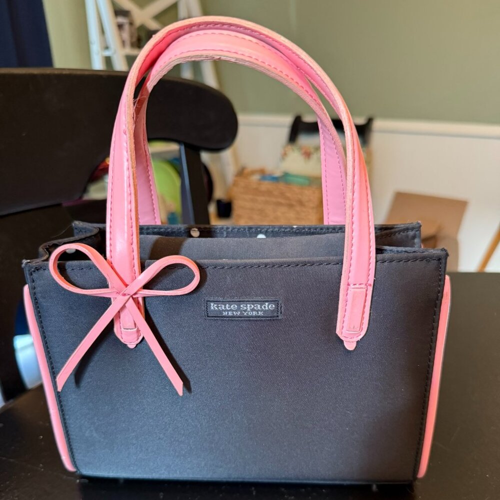 Kate Spade Black and Pink Mini Satchel with Bow